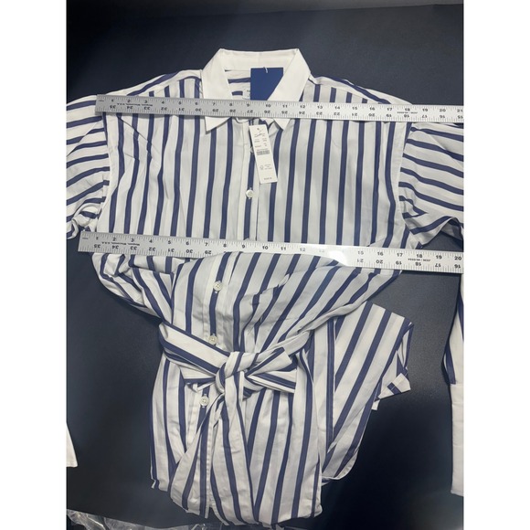 J.Crew x Marie Marot tie-waist shirtdress in Thomas Mason cotton poplin NWT S 00 - Picture 7 of 10